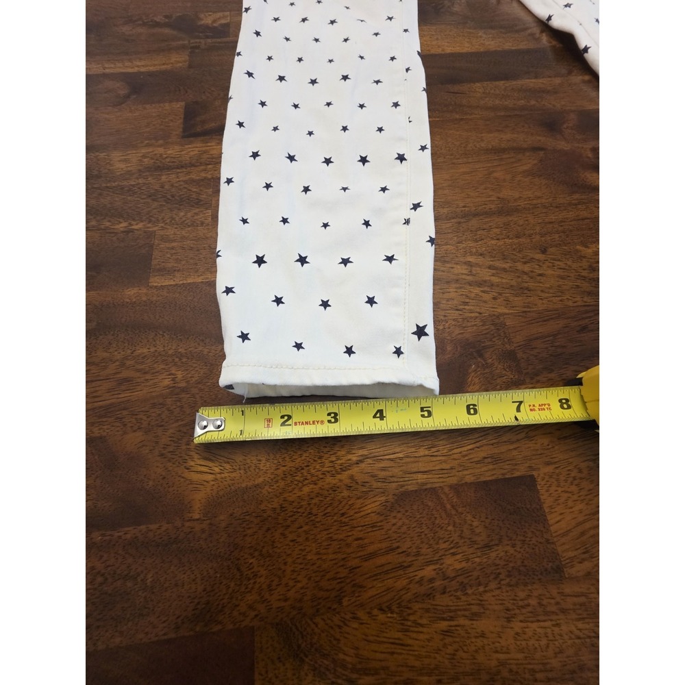 J Crew‎ Women's Jeans Toothpick Size 30 White Stars Stretchy Y2k Genx Genz - Picture 3 of 14